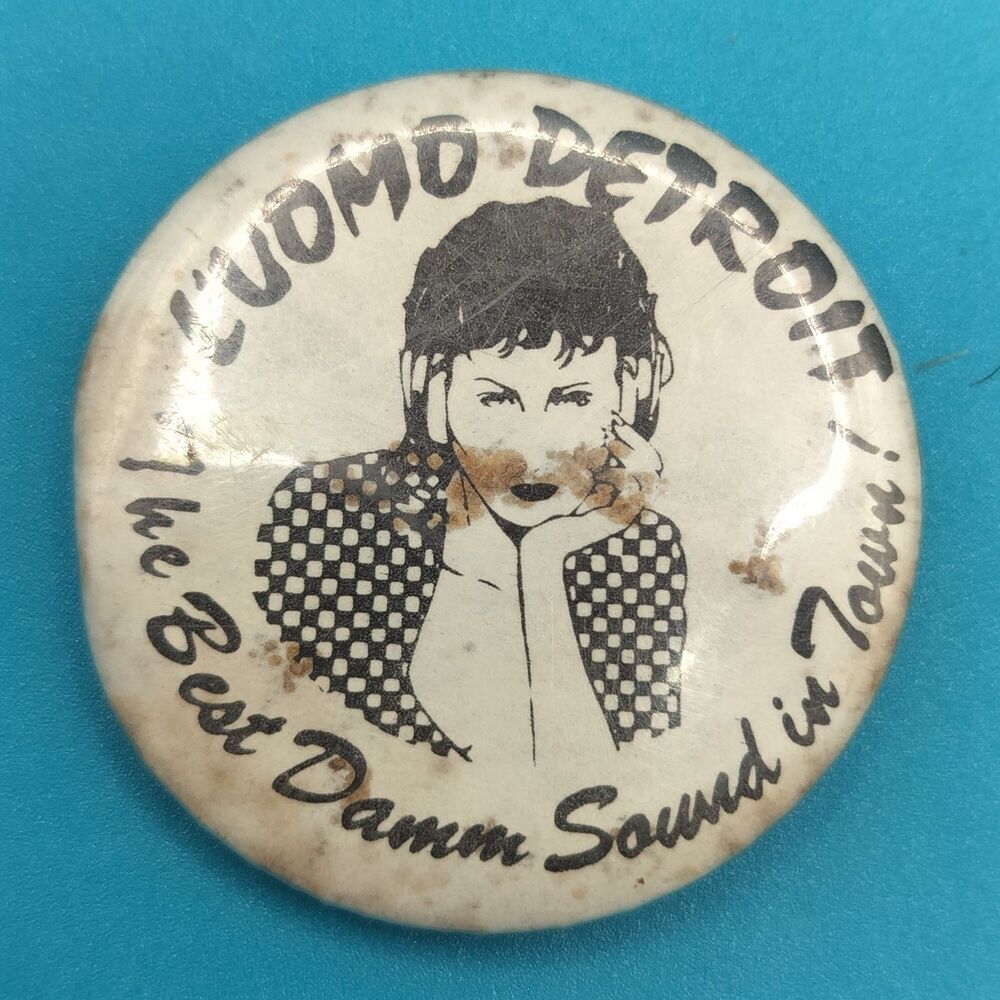 Luomo Detroit Vintage Pin Button Pinback Underground Dance Club Music L 'uomo